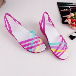 Free Shipping New Style Sandals Rainbow Jelly Shoes Comfortable Beach Sandals WomenS Wedge Sandals
