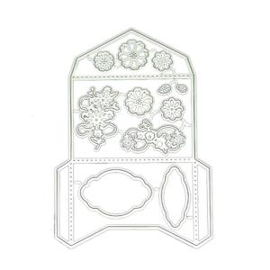 Flower Envelope Metal Cutting Dies Scrapbooking Stencil Die Cuts Embossing DIY Photo Album Template Mold Decoration