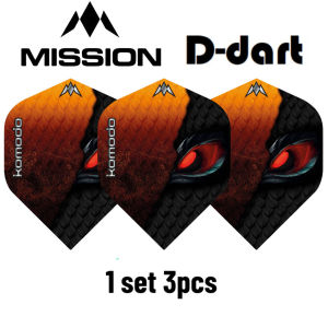 Mission Dart Flights - Komodo STANDARD 100 Micron Solo Darts Flight For Soft and Steel Darts (SAYAP ARROW)