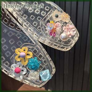 Hmeme 1Set Korean Fashion Crystal Shoe Advanced Handmade Beaded Flower Pearl Bow Sequin DIY Detachable Shoes Decorations Accessories