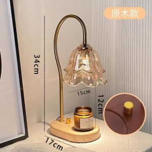 Candle Warmer Lamp Metal Glass Adjustable Height Romantic French Aromatherapy Night Light for Bedroom Living Room Home Decor with Dimmer Timer