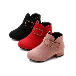 Girls shoes winter PU leather waterproof boots kids snow boots girls Martin boots high heels British wind
