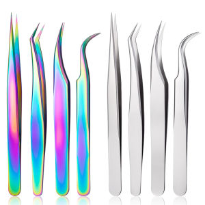 Stainless Steel Eyelashes Tweezers For Lashes Extension Eyelash Tweezers Makeup Tools Nail Art Accessories Picker Tools
