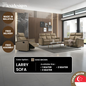 Flexidesignx LARRY PU Leather Sofa 1 2 3 Seater Brown Steel Legs 1 Seater Recliner