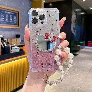 for Samsung S24 S23 S21 S20 FE S22 S25 Plus Ultra A04 A03S A73 A36 A35 A30S A53 Kitty Mirror Phone Case Soft