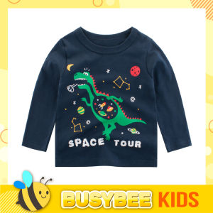 Kids Children T-shirt for 1-10 years old boys girls Long sleeve Dinosaur graphic printed / Baju kanak-kanak budak lelaki perempuan lengan panjang dengan cetakan grafik dinosaur