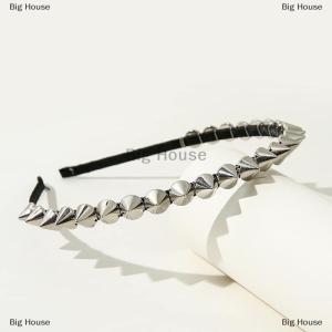 [COD] Big House แถบคาดศีรษะหมุดโลหะสไตล์โกธิคพังค์หมุดย้ำวงผมแบบมีปุ่มแหลมสำหรับผู้หญิงผู้ชาย