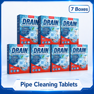 24PCS Pipe Cleaning Tablets Sink Drain Cleaner Fast Drain Unclogger & Deodorizer for Kitchen Sink and Bathroom Pipes