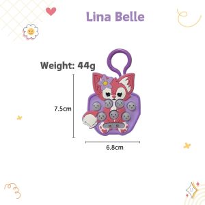 Pawfect Square Mini Whack A Mole Toy Keychain Children Fidget Toy Pop It Toy Speed Push Game Puzzle Game Kids Hit Hamster Stress Reliever Training Toy