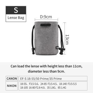 Baona Camera Bag Waterproof Oxford Lens Drawstring Pouch Protect Case for DSLR Nikon Canon Sony Pentax Camera Lens