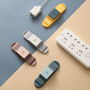 2Pcs Wire Organizer Self-adhesive Cable Management Extension Cord Power Strip Socket Hook Extention Cord Holder Hanger Cable Organizer Plug Holder
