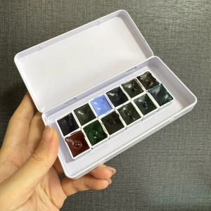 canada ROCKWELL mineral watercolor pigment 12 color solid travel magic Acuarela artist beginner art supplies student supplies