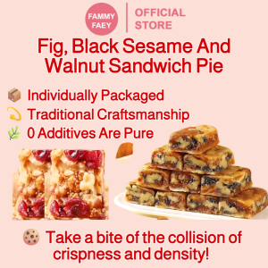 【FAMMY FAEY】Fig Black Sesame Walnut Sandwich Pie Individually Packed Black Sesame Fig Walnut Pie无花果黑芝麻核桃夹心派