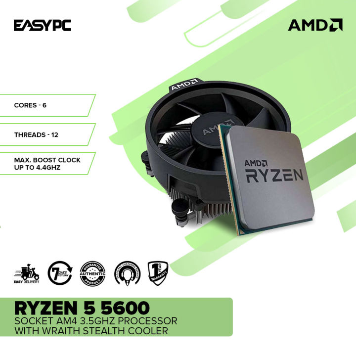 Wraith Stealth Cooler Ryzen 5600 X Especificaciones EasyPC AMD
