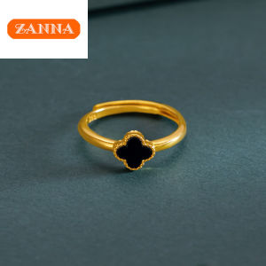 gold jewellery 916 for women four leaf clover shell ring