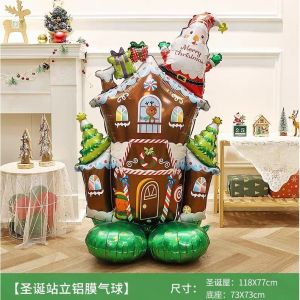 Kitchara💗 Christmas Balloons Oversized Candy Santa Claus Elk Ballons Xmas Party Decoration Giant Christmas Balloon