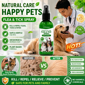 Flea Spray Pet Tick Killer Spray For Cat Dog Mild Cleaning Flea Repellent Pet Insect Control Natural Plant Formula Safe And Non-irritating