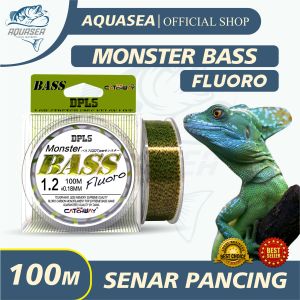 AQUASEA Tali Pancing Bass FLUOROCARBON 100M Warna Hijau Lumut Senar Pancing Fishing Line