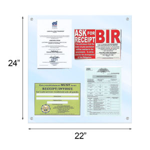 [Original 24 hours delivery] LE Acrylic Business Permit Certificate Registration Display Insert Holder 2 Layers (Sandwich-type)