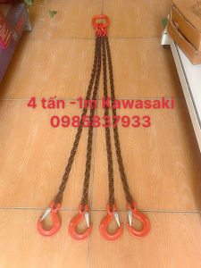 Dây xích cẩu 4 chân 4 tấn 1 m Kawasaki tiêu chuẩn Nhật bản tại Máy NTT bảo hành dài hạn nâng hạ hiệu quả độ bền cao