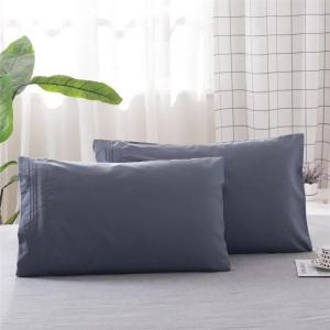 2 Piece Luxurious Solid Color Embroidery Pillowcase Comfortably Soft and Hypoallergenic Pillow Cover Slip for Good Nights Sleep2026