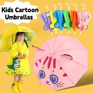 Kids Cartoon Umbrella With Ears 3D Ear Modeling Long-handled Umbrella for Boys Girls