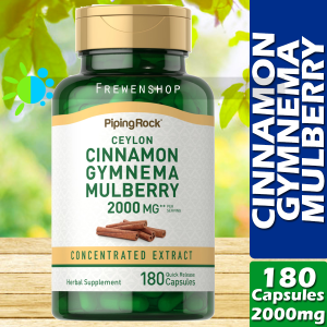 CEYLON CINNAMON GYMNEMA MULBERRY COMPLEX 2000mg (per Serving) x 180 Capsules Gymnema Sylvestre Extract Supplement