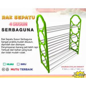 CH282 RAK SEPATU STAINLESS WARNA 4 SUSUN