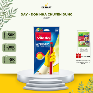 [Chuẩn Đức] Găng tay cao su đa năng Vileda 1 đôi | Chất liệu cao su bền lót cotton thấm hút bảo vệ da tay