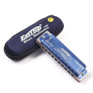 Diatonic Harmonica 10 Holes Blues Harmonica Blue T008K with Case Professional Harmonica for Beginner Students Adults2026