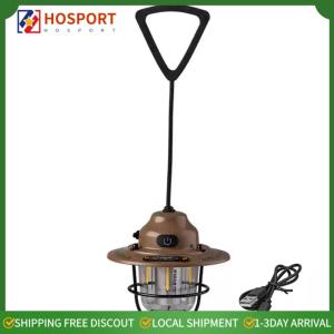 【HOSPORT】LED Retro Small Droplight IPX4 Waterproof Tent Atmosphere Lamp 1200mAh Camping Hanging Lamp for Camping Hiking Fishing