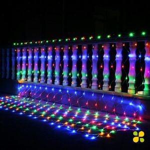 CLM ไฟคริสมาส LED ม่านตาข่ายไฟตกแต่งงานปาร์ตี้ คริสต์มาส ตกแต่งสวนดอกไม้และต้นไม้ LED fishing net lights