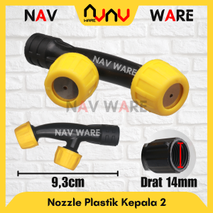 Nozzle Plastik Bengkok Kepala 2 Lubang Drat Dalam M14 14mm / Mata Sprayer Alat Semprot Hama Tanaman Elektrik Manual 2 Titik / Nozel Spuyer Tangki Pompa Disinfektan Knapsack / Nozle Semprotan Desinfektan Gendong