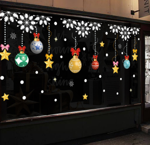 DECAL NOEL – Hít Tĩnh Điện rèm châu sắc màu mới-AMJ076(50*70CM)