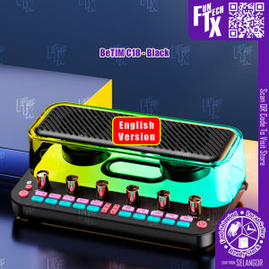 FunTechX BeTIM Audio Mixer & Sound Card With 2 Wireless Microphone Streaming Singing Recording Dubbing All In One Machine