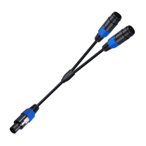 Speakon Splitter Cable1 Male to 2 Female XLR Y Splitter Speakon Splitter Cable Speakon 1-Male to 2-Female(1Pack)