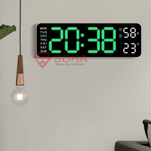 JD-5503 Jam Dinding Angka Besar Alarm Suhu Temperatur Cek Humidity Ruang 12/24 Jam 2 Alarm Warna Warni