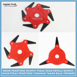 Mesin Pemotong Rumput Pisau Enam Kepala Rumput Daun Pisau Pemotong TANAMAN TAMAN BAJA TRIMMER