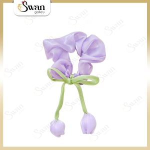 Scrunchie Bunga Tulip Korean Karet Rambut Pita Floral Wanita Aksesoris Rambut Premium Hair Band Tulip Flower Aesthetic Fashion Cepol Hijab