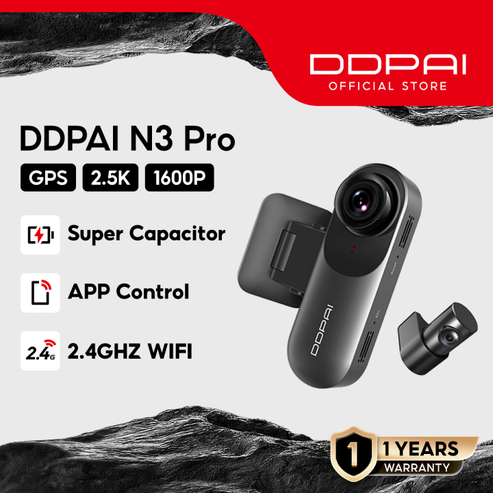 DDPAI Mola N3 Pro GPS DashCam 1600p 2K QHD Night Vision 140° 24hrs ...