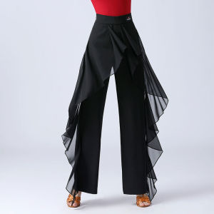 Latin Dance Pants Practice Ballroom Dance Wide Leg Pants Dance Pants Modern Dance Womens High Waist Large Size
