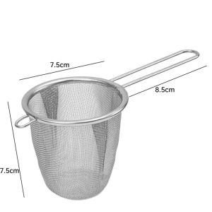 2Pcs Stainless Steel Mesh Strainers Tea Infuser with Handle Cup Filter Tea Leaf Filter Sieve Tea Ceremony Filter Tool