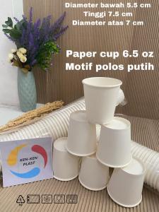 GELAS KERTAS PAPER CUP 6.5 OZ ISI 50 PCS GELAS KOPI POLOS PUTIH TERMURAH BERKUALITAS