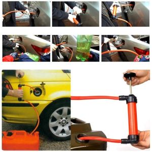 PURETEN PVC Tube Manual Fuel Pump Self Priming Air Pump Design Car Gasoline Fuel Transfer Durable with Clamp Fuel Tank Suction Pump Car Fuel Transfer