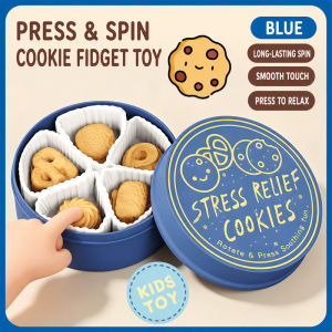 Realistic Cookie Biscuit Box Fidget Toy Button Spinner 360° Spinning Top Stress Relief Desktop Toy