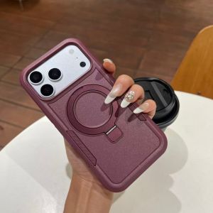 Luxury Shockproof Case iPhone 17 18 Pro Max Case with Magnetic Ring Stand Heavy Duty Hard PC + Soft TPU Protective Phone Cover Support Wireless Charging for iPhone 17 18 Pro Max