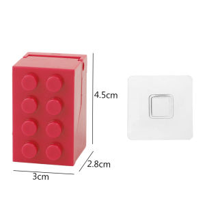 【On Sale】ชั้นเก็บแปรงสีฟันสำหรับเด็กขนาดเล็กที่มีสีสันติดที่ใส่แปรงสีฟันติดผนังกันฝุ่นรูปทรงบล็อคก่อสร้าง