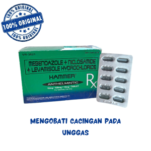 HAMMER 1 STRIP (10 TABLETS) - pengobatan dan pencegahan cacing pada ayam