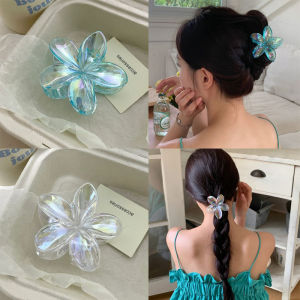 New Summer Retro Laser Plumeria Flower Hair Clip Beach Hairpin Barrettes Accessories for Women Girls