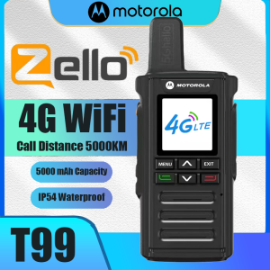 Motorola Zello T99 Advanced Two-Way Radio 4G LTE WiFi Long Range 5000KM 5000mAh Waterproof Rugged IP54 GPS Tracking Bluetooth Android Compatible